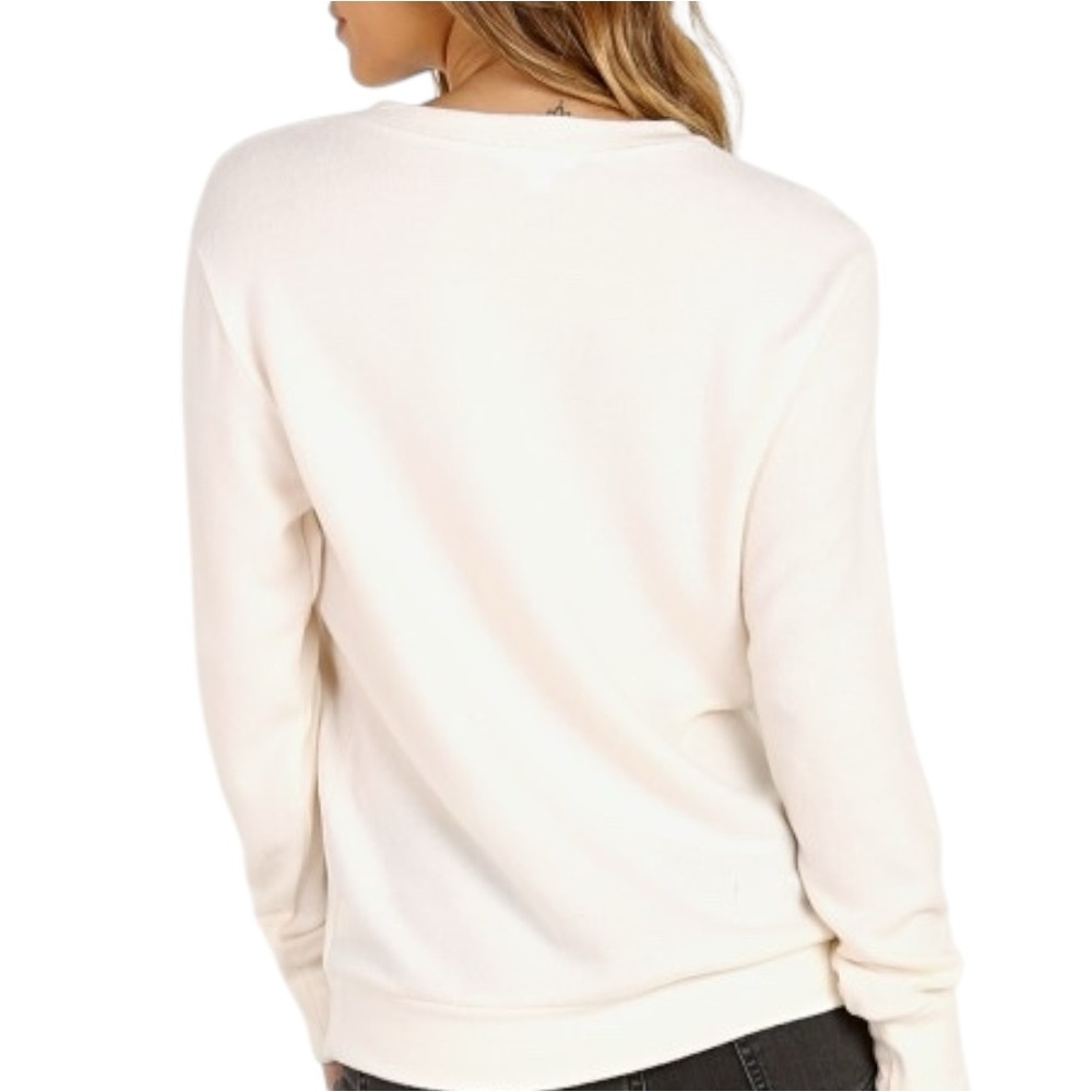 Lna Brushed Double Fallon V-Neck Sweater Sweatshirt S View 3